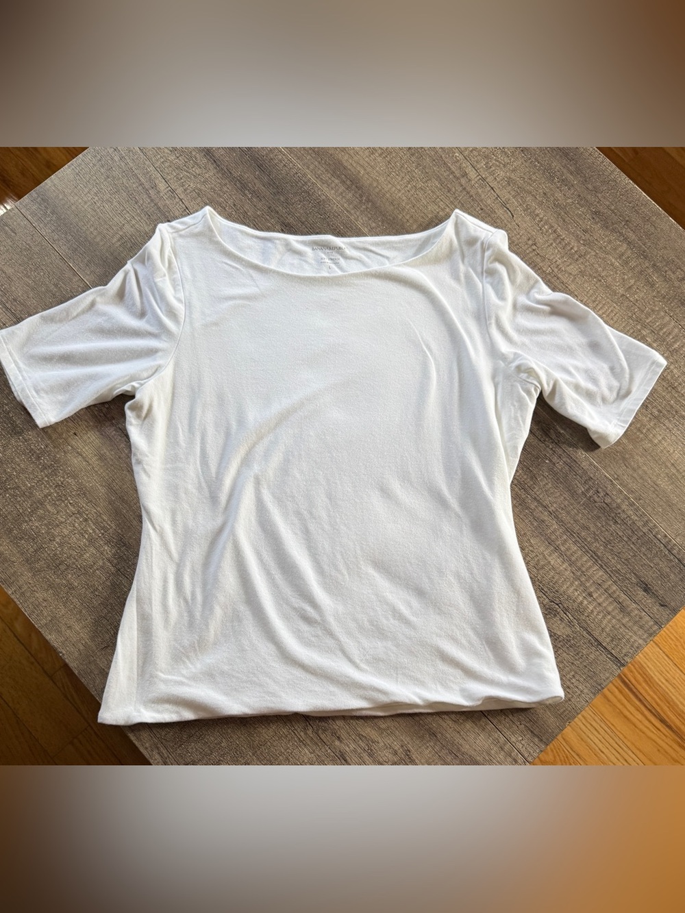 Banana Republic Factory off white "soft stretch" top. Large. NWOT. - Picture 5 of 8